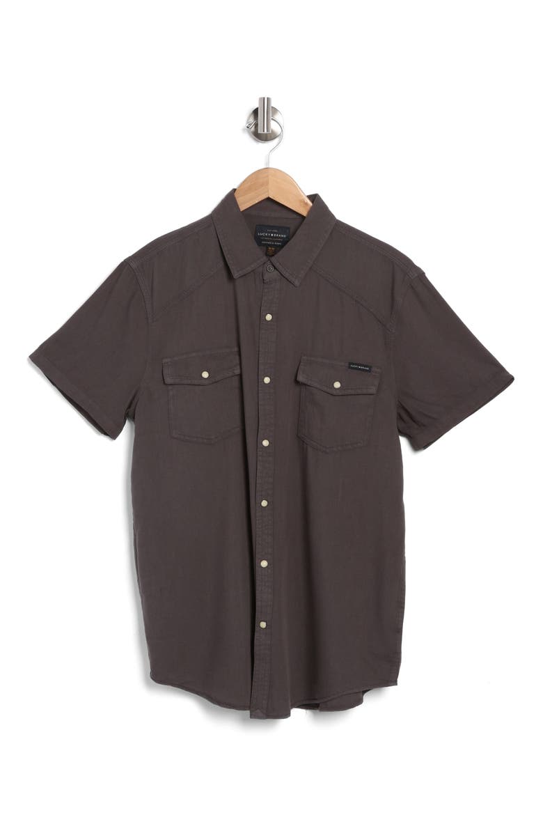 Western Short Sleeve Shirt, Alternate, color, BLACKENED PEARL