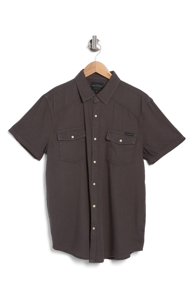 Lucky Brand Western Short Sleeve Shirt, Alternate, color, Blackened Pearl