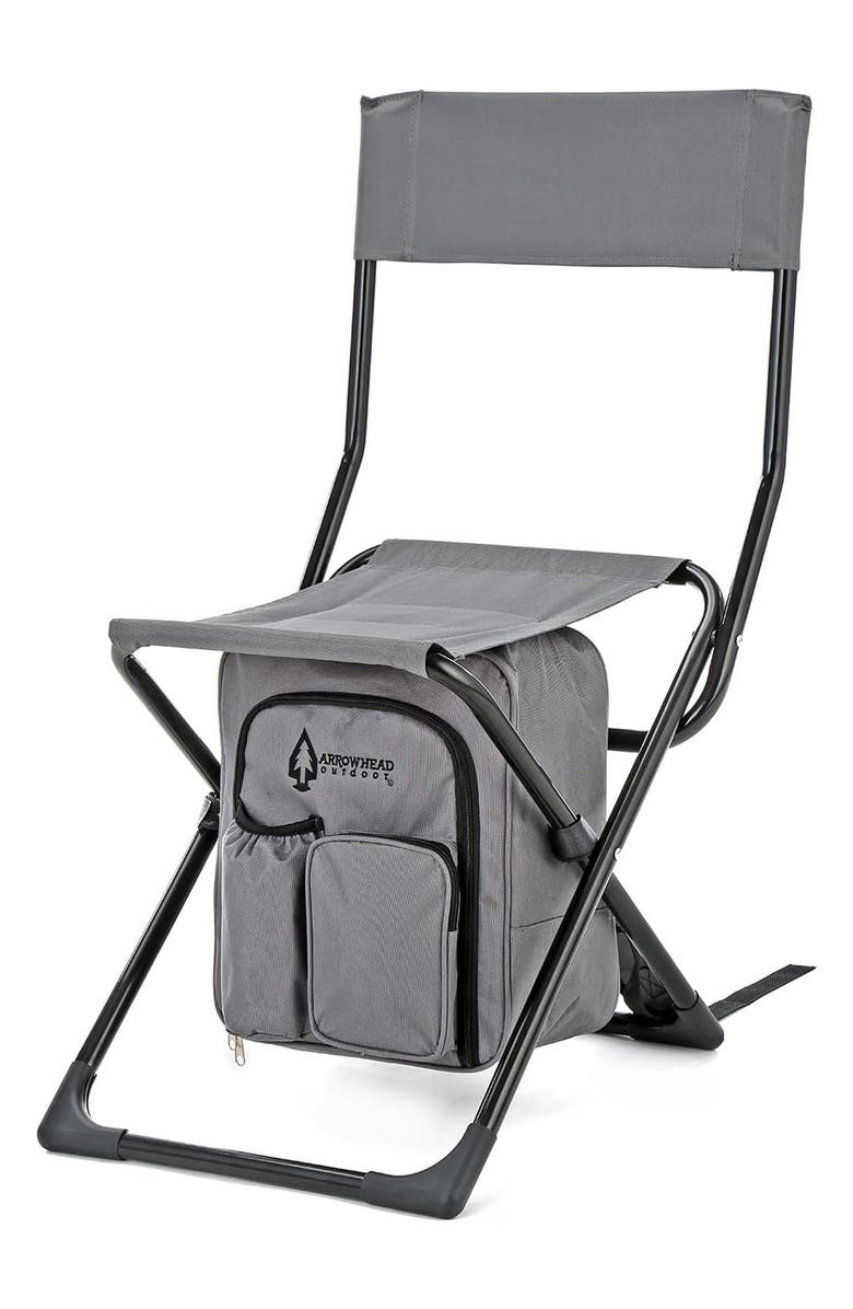 ARROWHEAD Outdoor Multi-Function Insulated Cooler Chair, Main, color, Grey