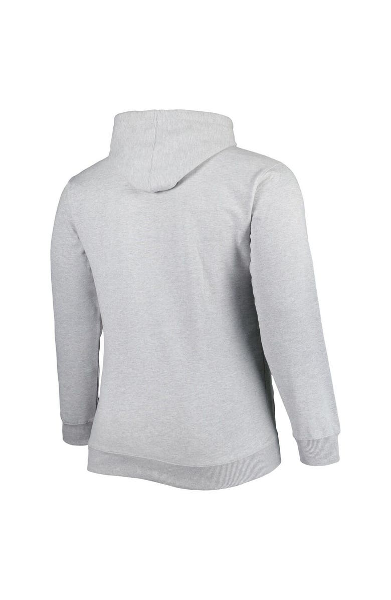 FANATICS Men's Fanatics Branded Heather Gray Brooklyn Nets Big & Tall Wordmark Pullover Hoodie, Alternate, color, Heather Gray