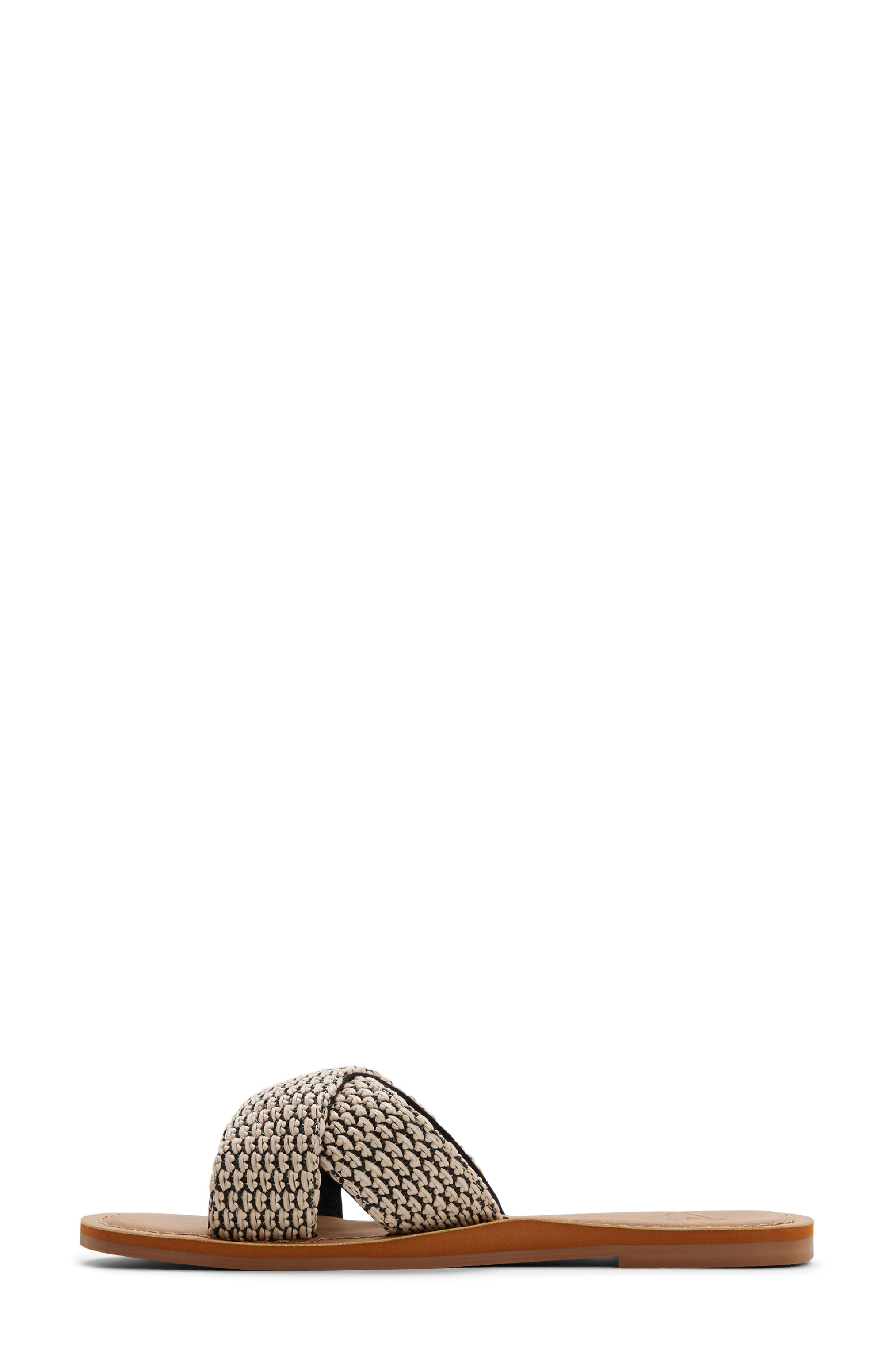 Roxy Andreya Raffia Slide Sandal, Alternate, color, Other Black