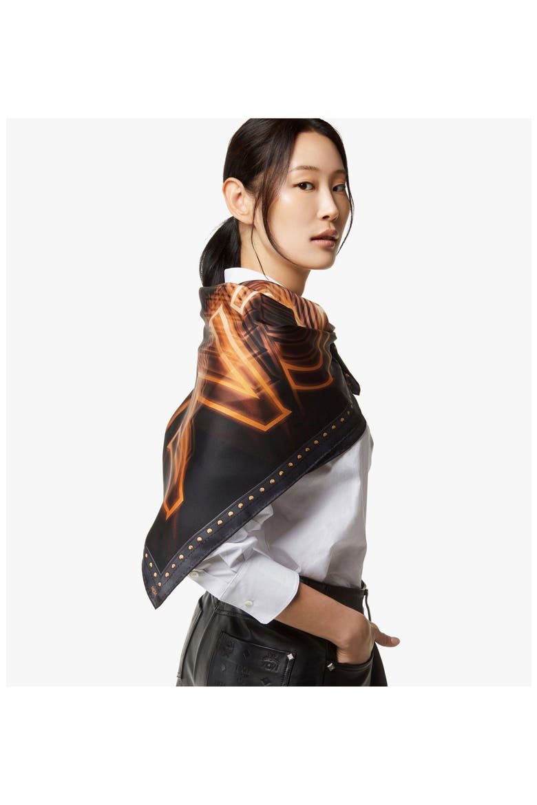 M50 Logo Silk Scarf, Alternate, color, Black