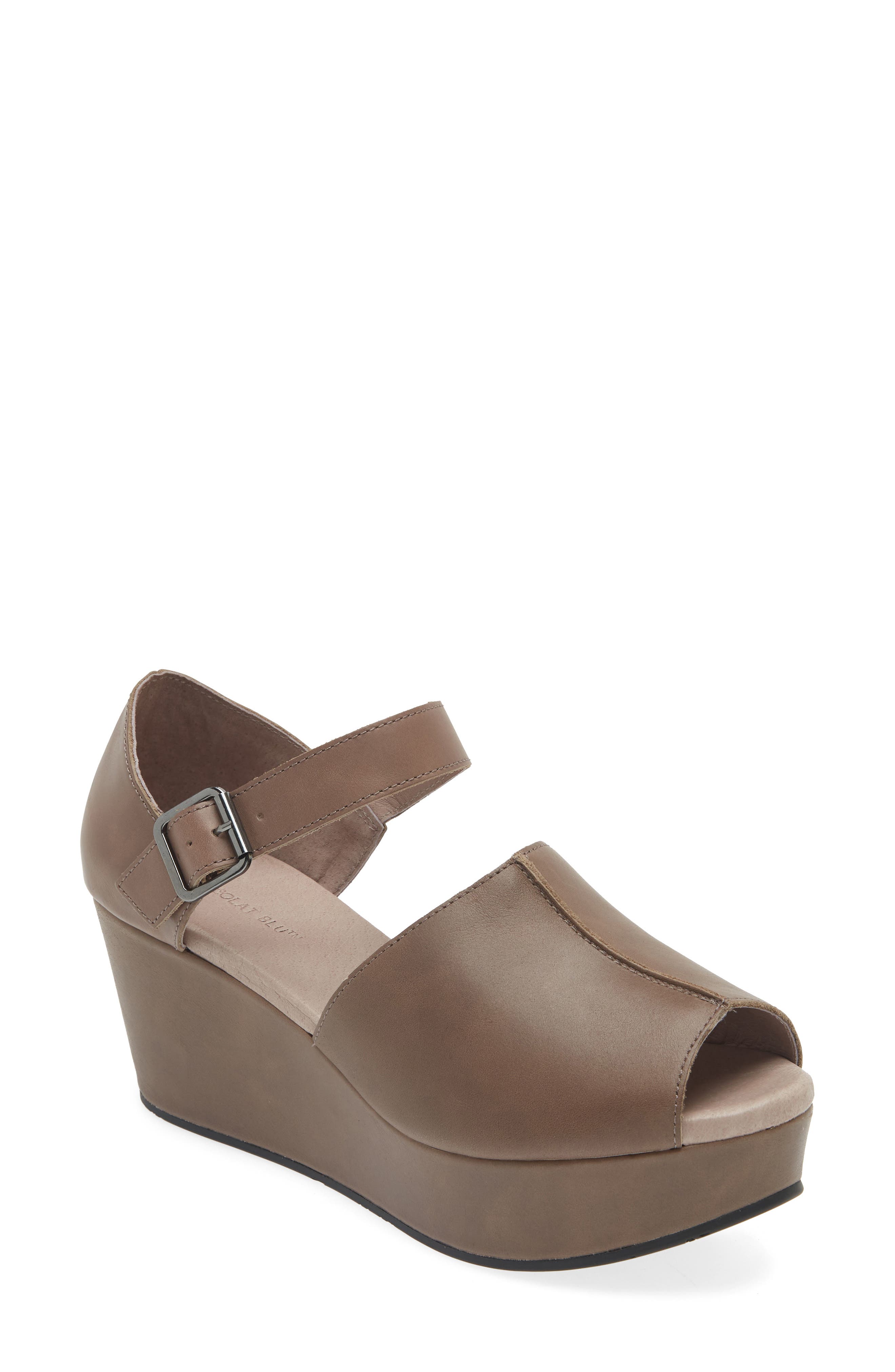Chocolat Blu Wawa Platform Wedge Sandal, Main, color, Grey Leather