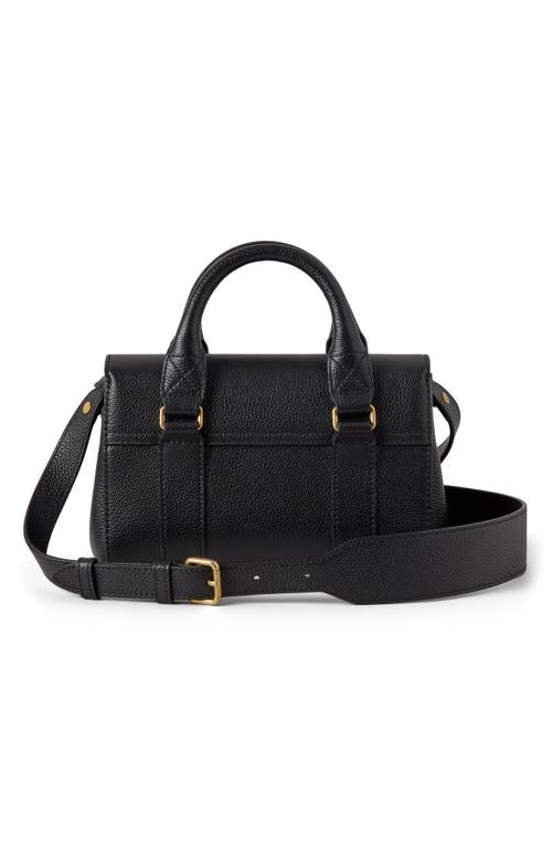 Mulberry Mini Bayswater Grained Leather Handbag In Black