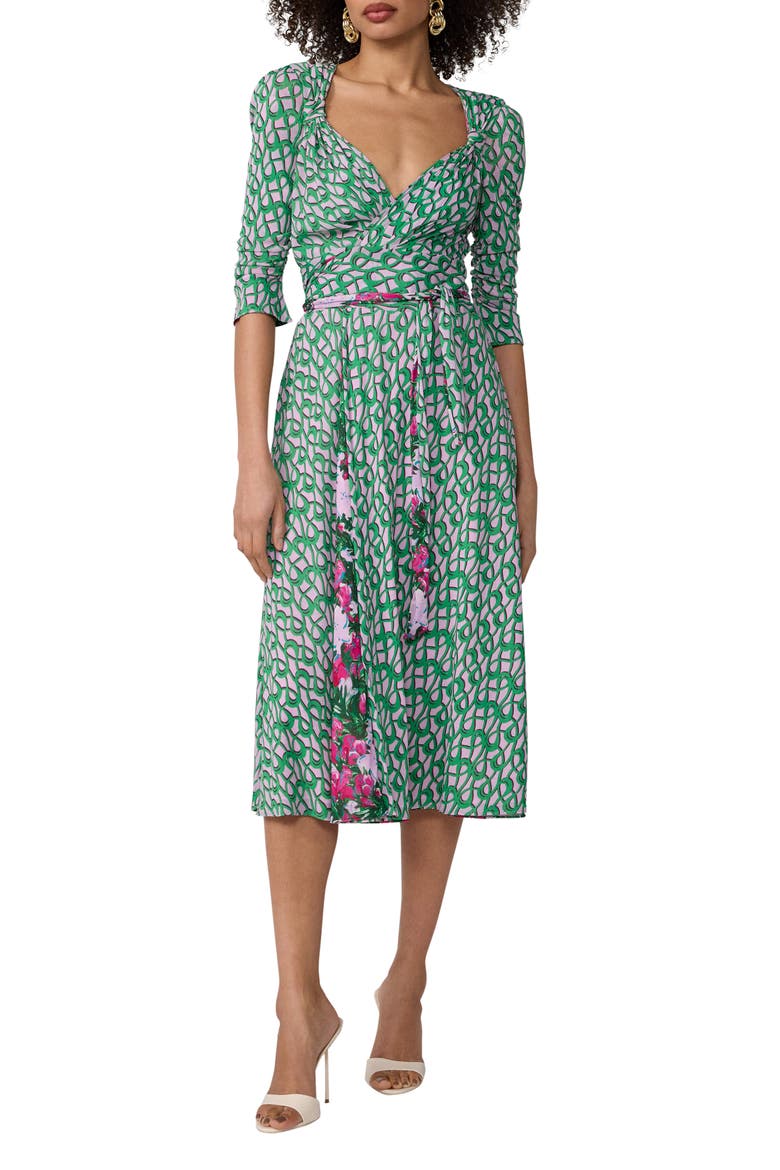 Carmen Reversible Mixed Print Jersey Wrap Dress, Main, color, PROVENCE GOSSIP PINK