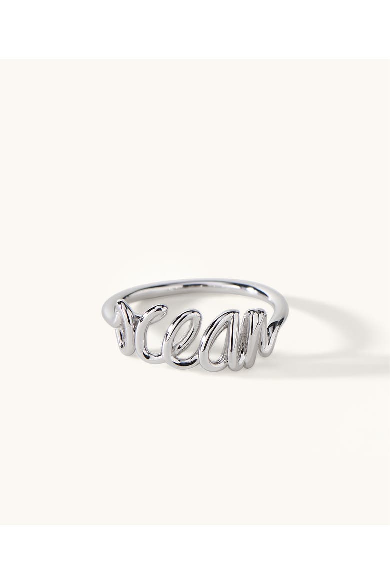 The Ocean Script Ring, Alternate, color, Sterling Silver