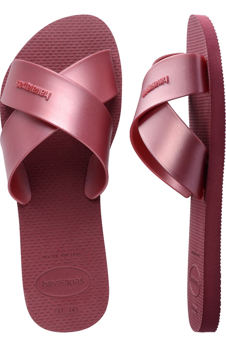 Havaianas Aqua Slide Sandal, Alternate, color, Amaranth