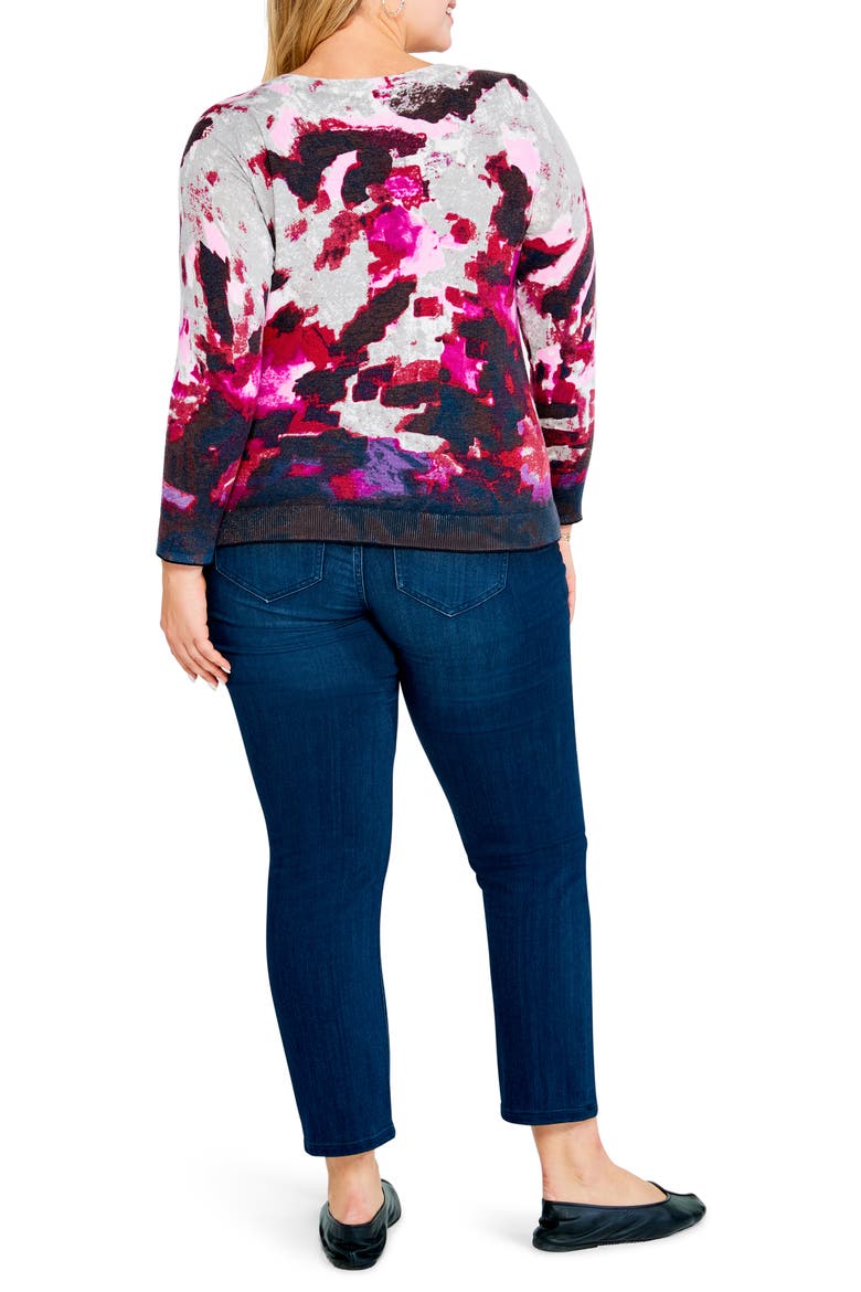 NIC + ZOE Joyous Crewneck Sweater, Alternate, color, PINK MULTI