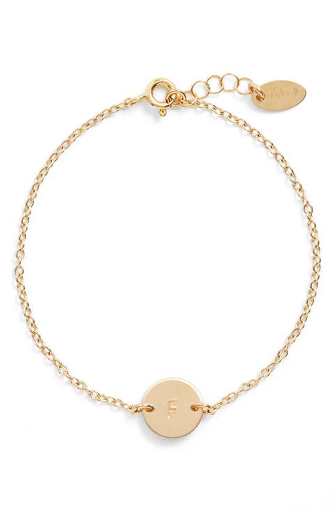 Initial Mini Disc Bracelet