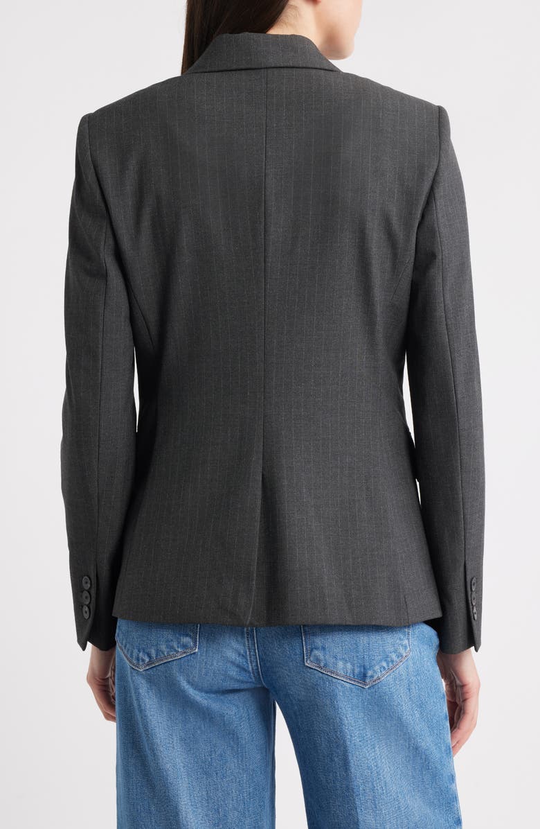 MANGO Pinstripe Suit Jacket, Alternate, color, Dark Heather Grey