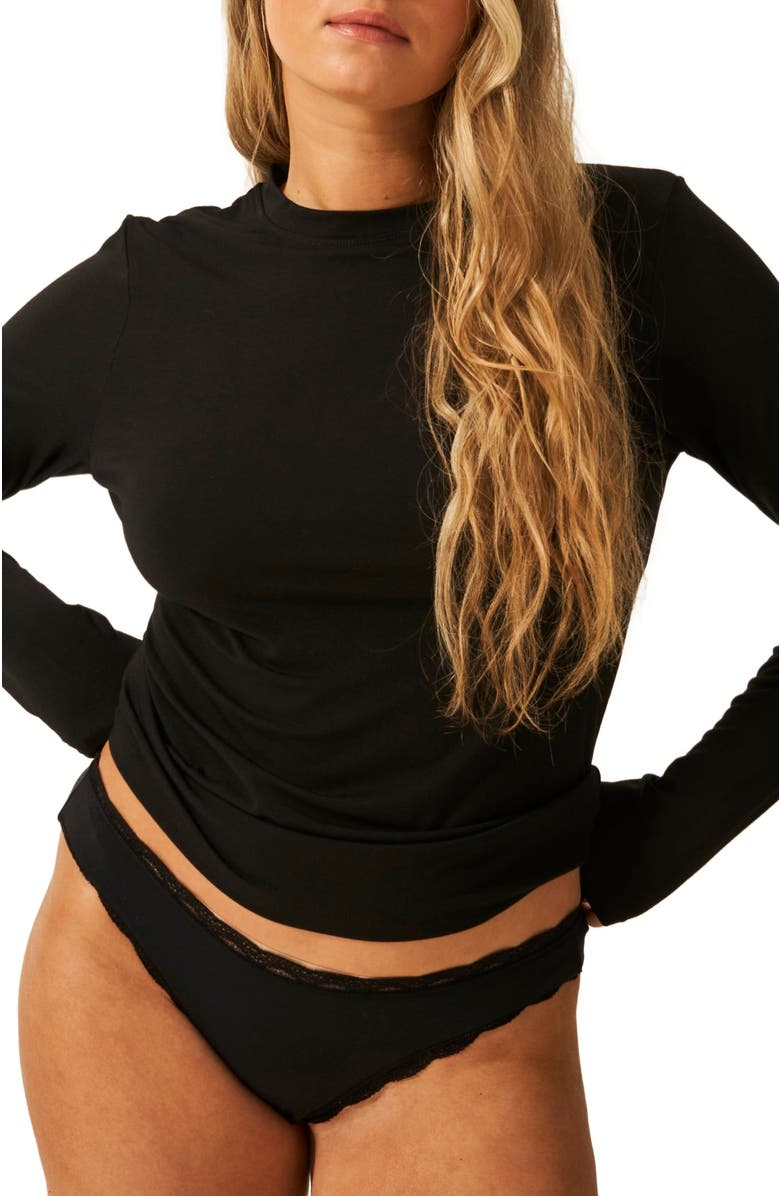 Stripe & Stare Underlayer Top, Alternate, color, Black