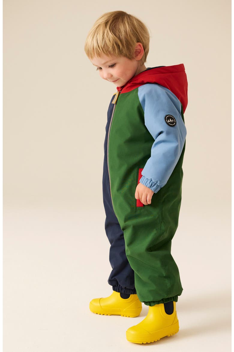 Kids' Colorblock Hooded Waterproof Puddle Suit, Alternate, color, MULTI