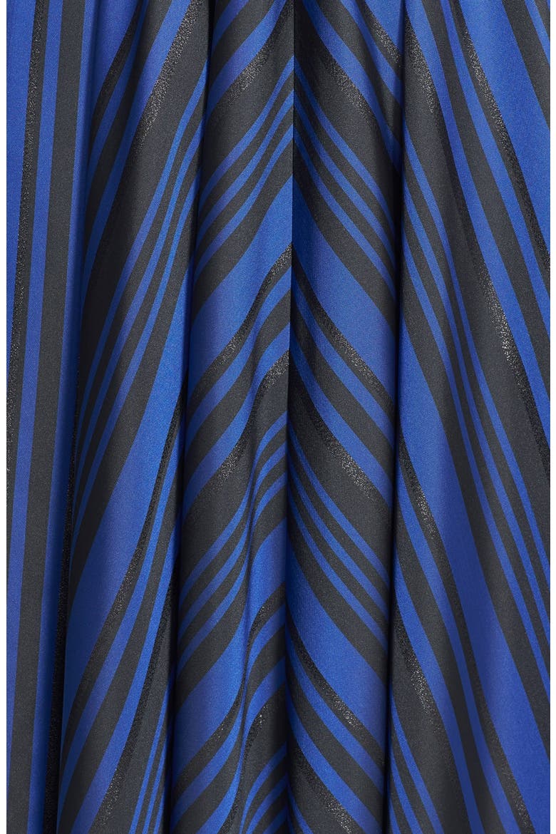 Metallic Stripe Gown, Alternate, color, ROYAL