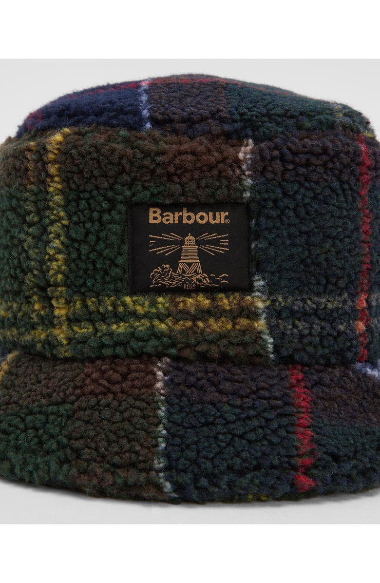 Barbour Field Tartan Fleece Bucket Hat, Alternate, color,