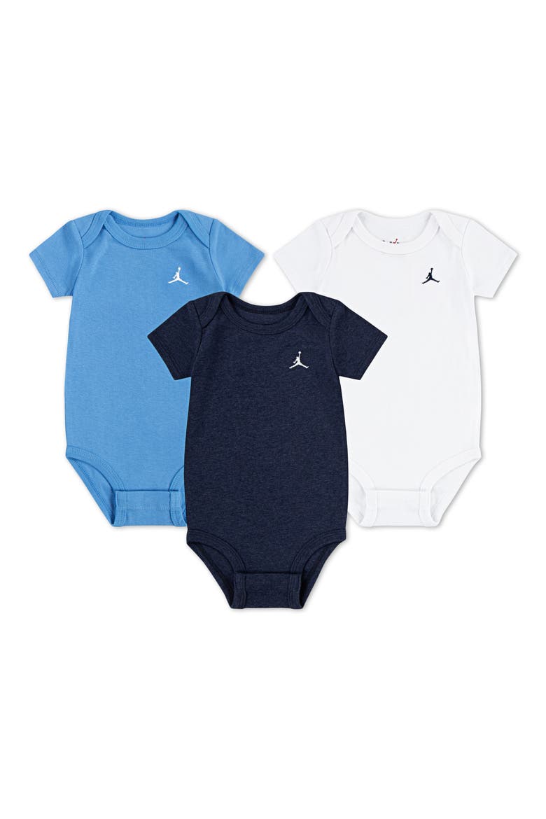 3-Pack Everyday Essential Bodysuits, Main, color, OBSIDIAN HEATHER