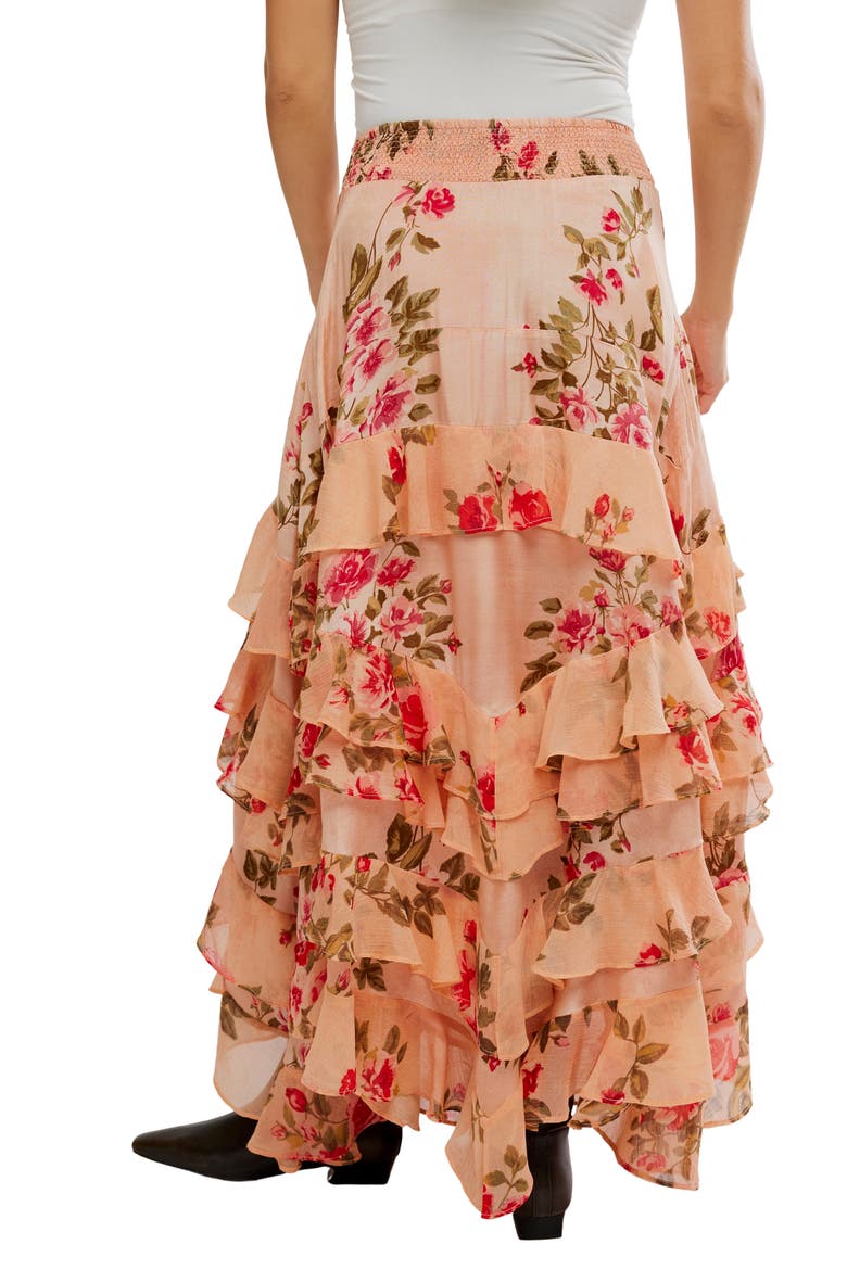 Lolita Floral Ruffle Maxi Skirt, Alternate, color, MAUVE
