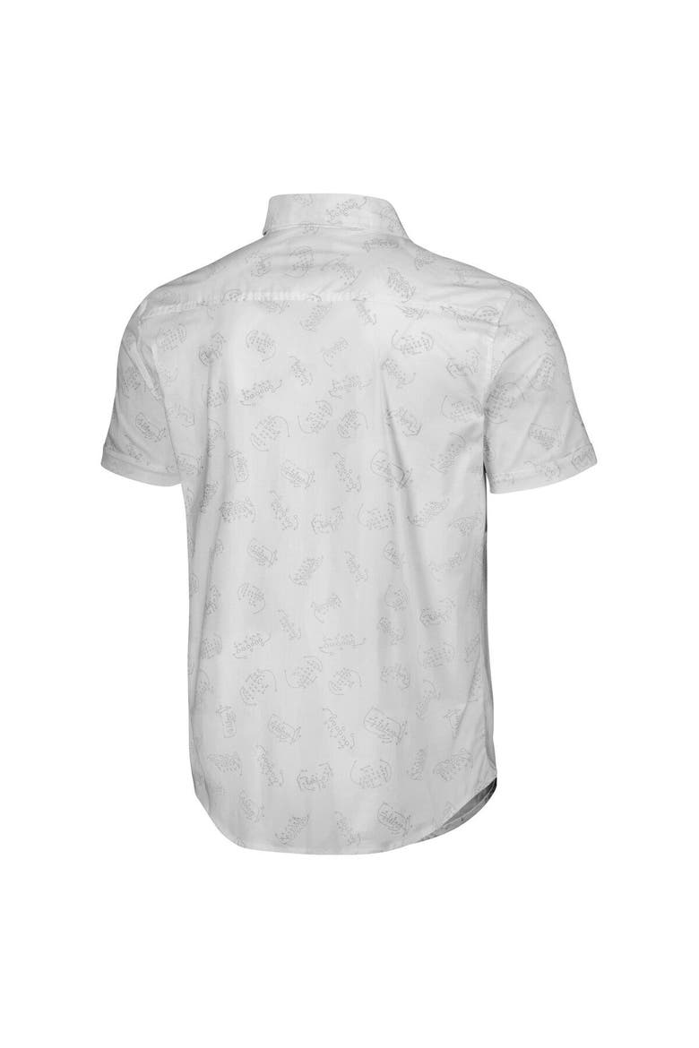 Men's NFL x Darius Rucker Collection by Fanatics White Las Vegas Raiders Woven Short Sleeve Button Up Shirt, Alternate, color, White