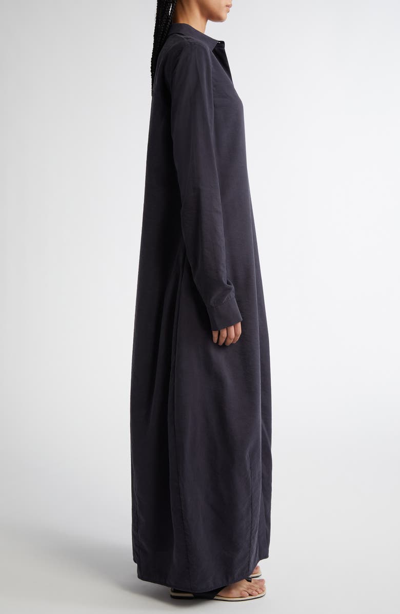 TOTEME Parachute Long Sleeve Silk Blend Maxi Shirtdress, Alternate, color, Nightfall