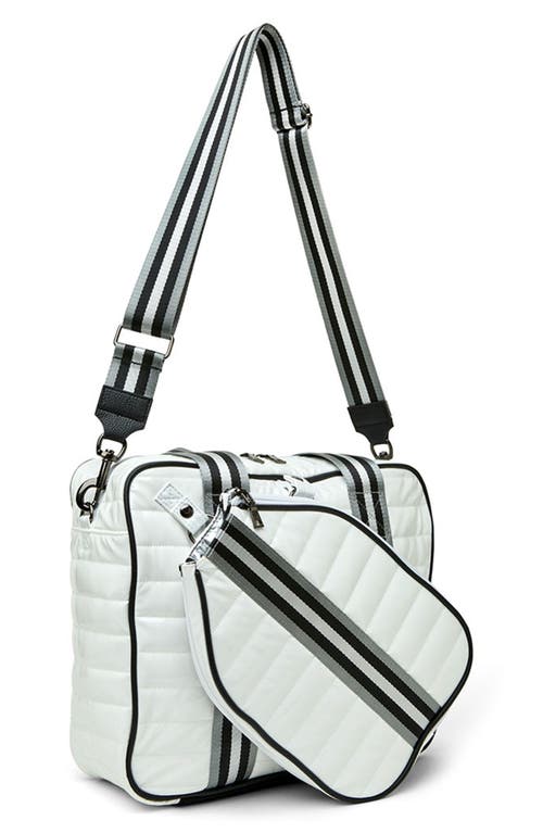 Think Royln Sporty Quilted Pickleball Bag In White Patent