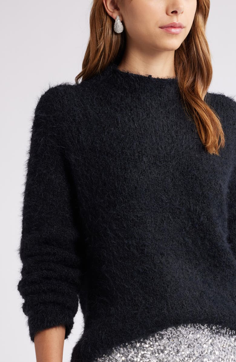 Open Edit Marled Mock Neck Sweater, Alternate, color,