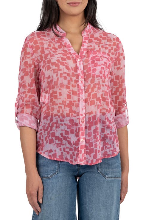 Jasmine Chiffon Button-Up Shirt