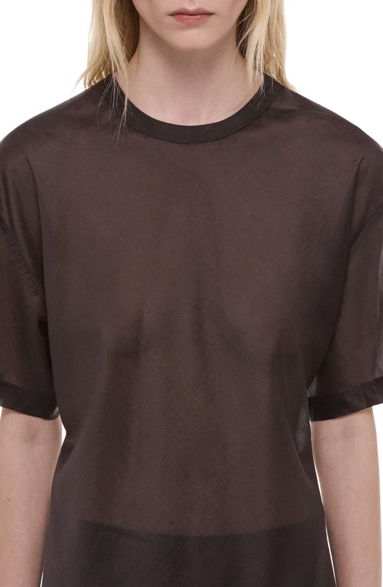 Helmut Lang Sheer Tie Waist T-Shirt, Alternate, color, 