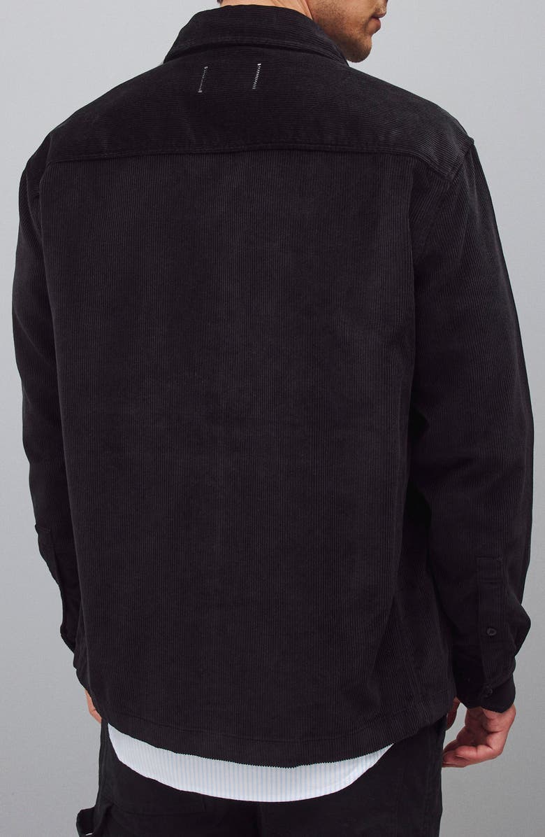Reigning Champ Campus Corduroy Overshirt, Alternate, color, Black
