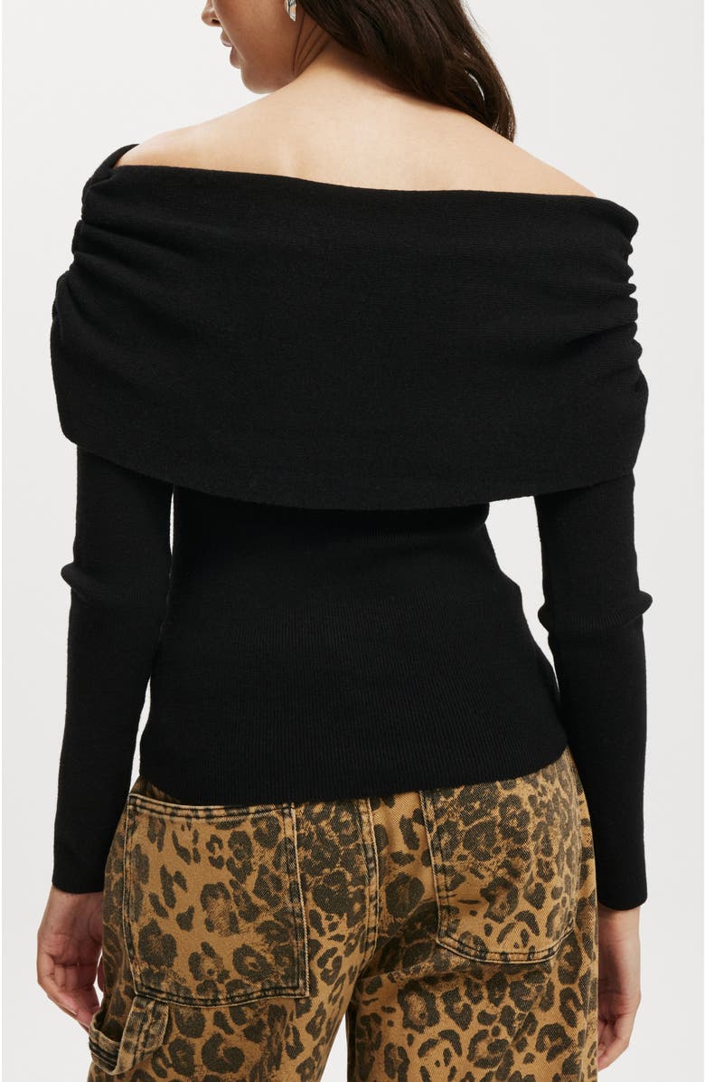Cotton On Everfine Rib Ruched Off Shoulder, Alternate, color, 