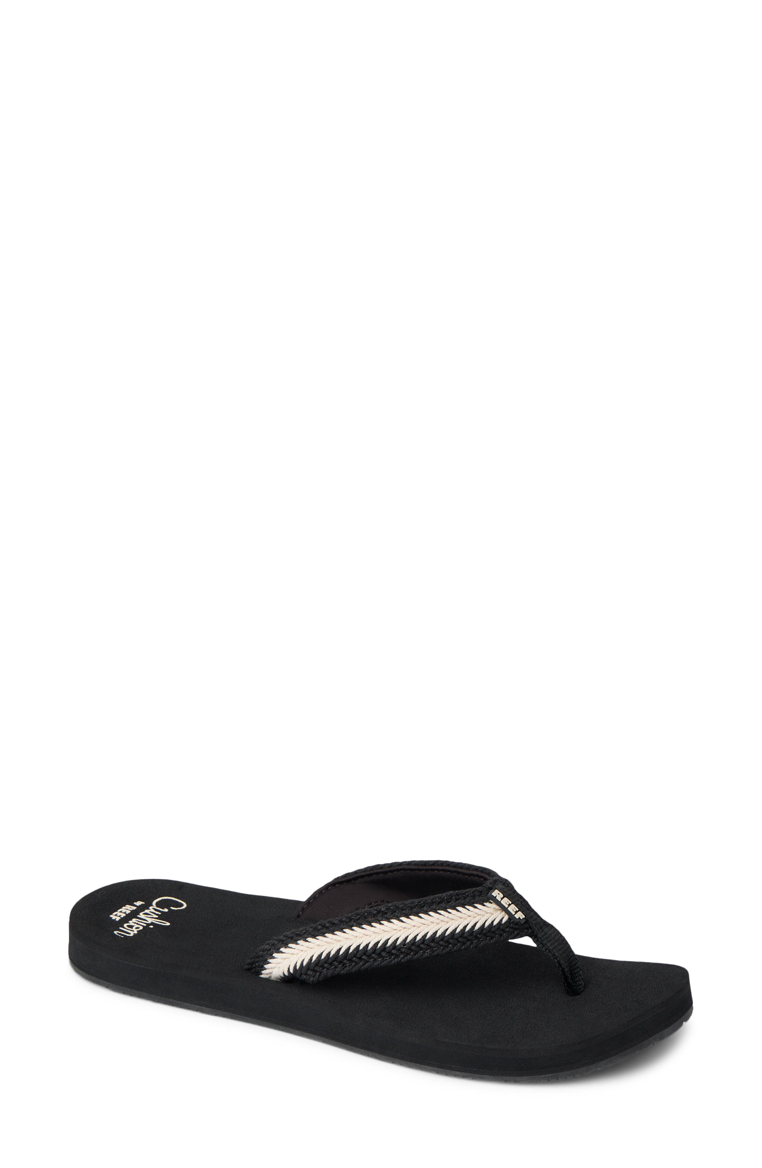 Reef Baja Elena Flip Flop, Main, color, Black/ Vintage