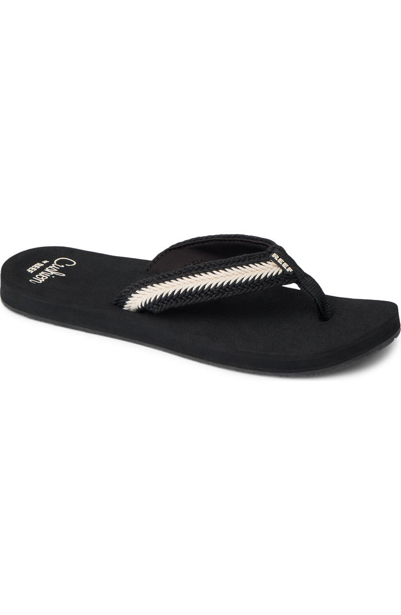 Reef Baja Elena Flip Flop, Main, color, Black/ Vintage