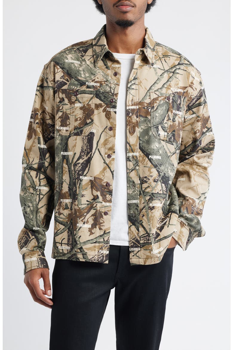 Sensation Hunting Camouflage Hunting Button-Up Shirt, Main, color, CAMO