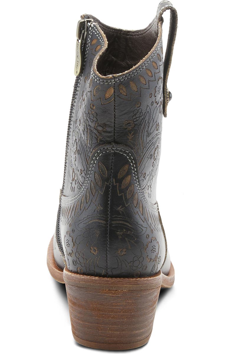 L'Artiste by Spring Step Galop Embossed Floral Leather Bootie, Alternate, color,