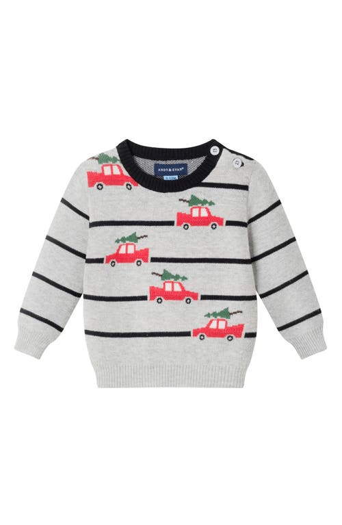 Andy & Evan Stripe Sweater & Joggers Set In Gray
