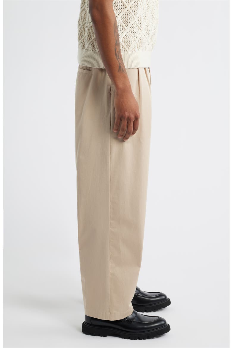 Foster Pleated Twill Pants, Alternate, color, CEMENT