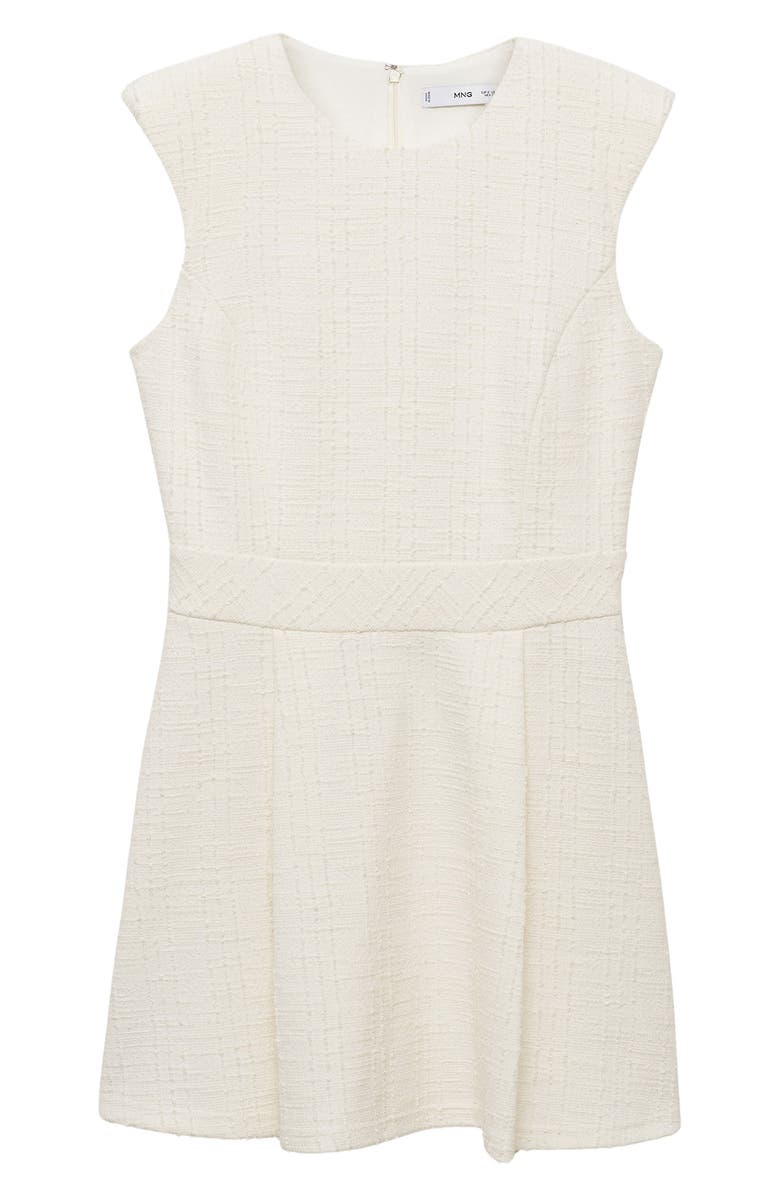 MANGO Textured Sleeveless Minidress, Alternate, color, Off White
