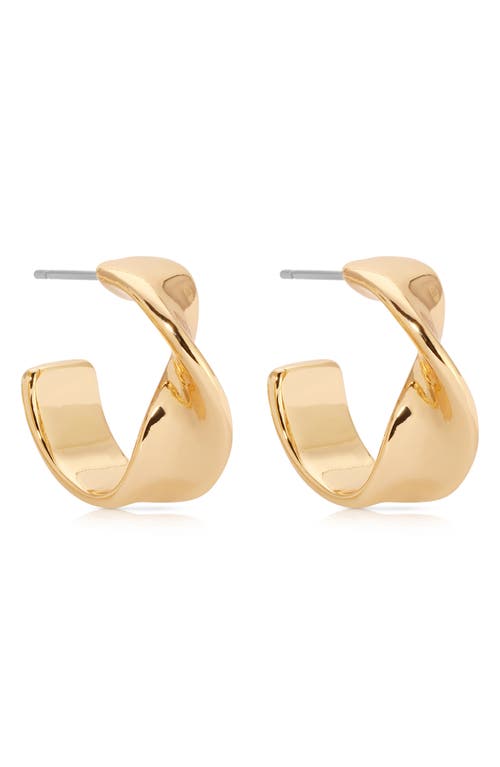 Ettika Heirloom Twist Small Hoops Earrings In Gold