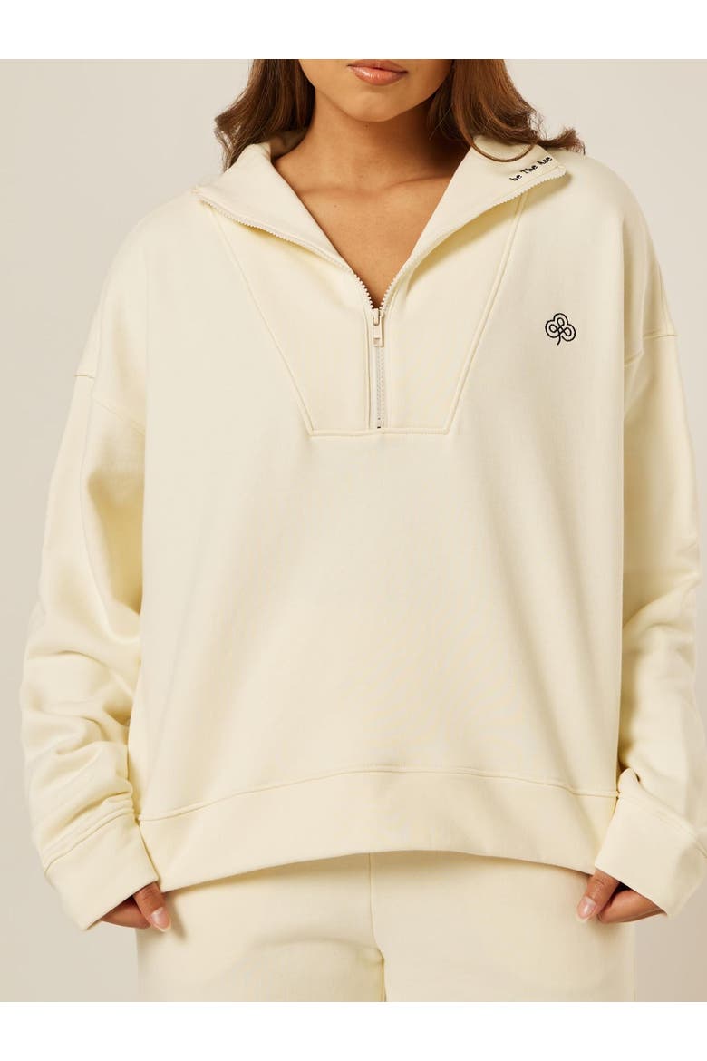 Varsity Athletica Quarter Zip Sweatshirt, Alternate, color, Marshmallow