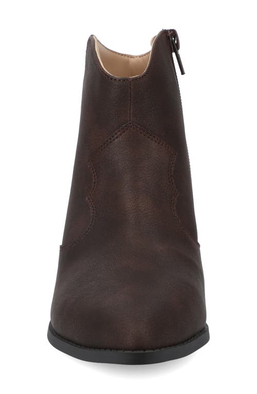 Journee Collection Taliah Western Ankle Boot In Brown