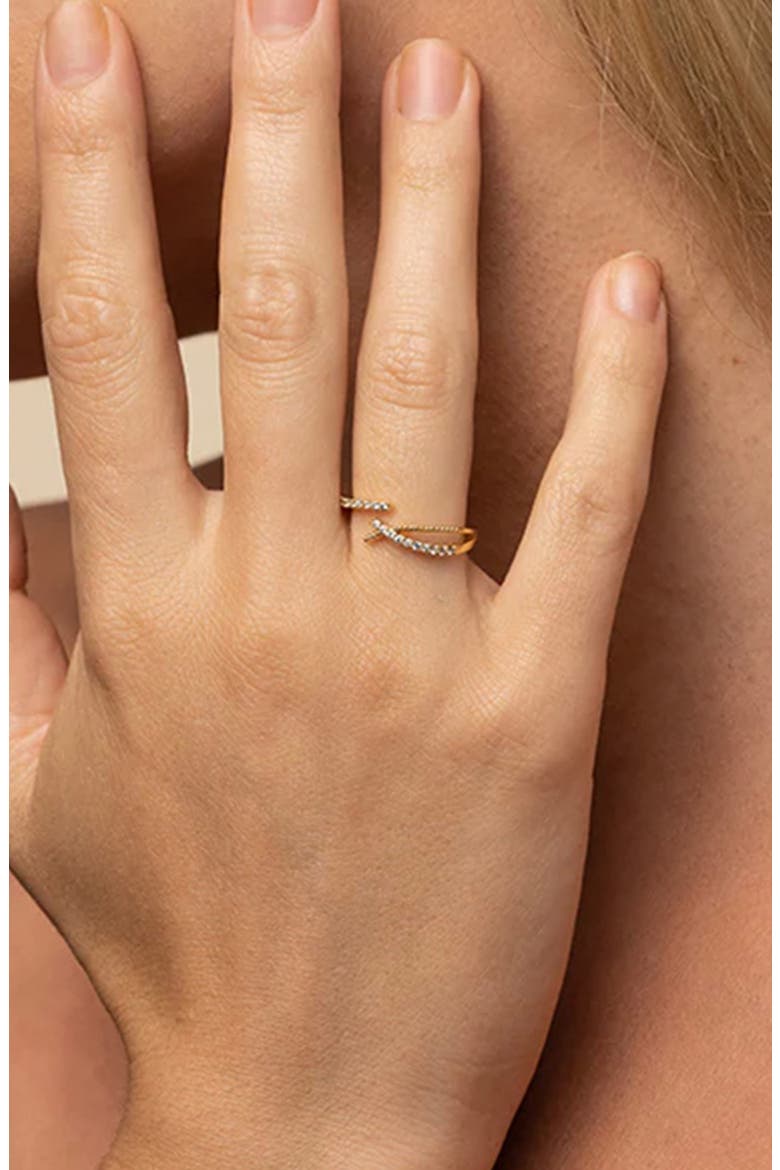 14k Gold Plated Cecilia Ring Minimalist Dainty Everyday Wear, Alternate, color, Gold