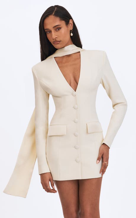 Jeannie Blazer Mini Dress with Scarf