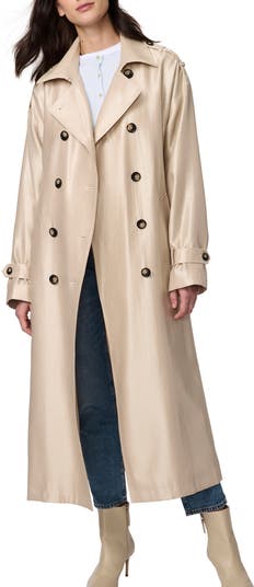 Golden Luster Double Breasted Trench Coat