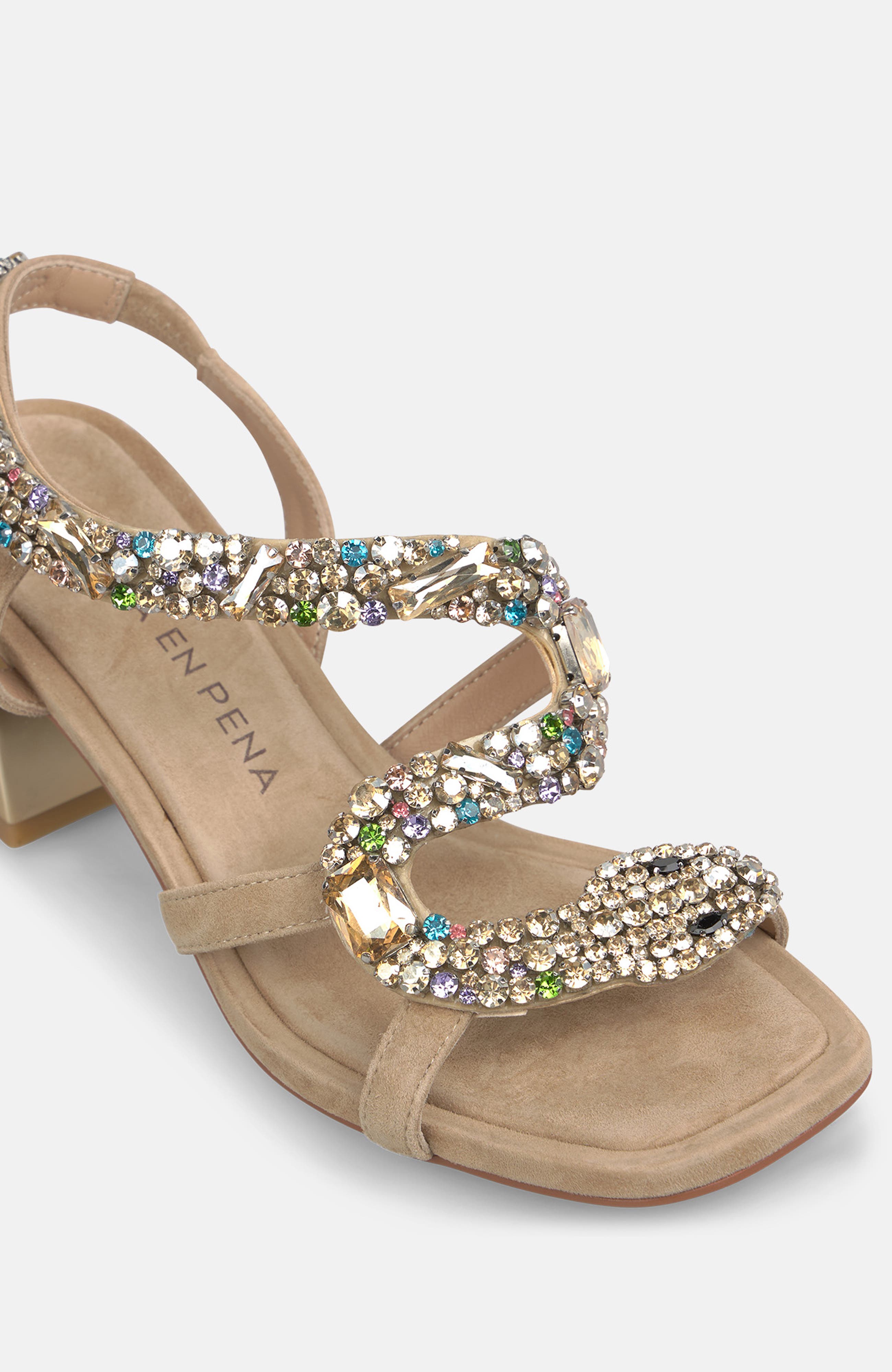 Snake Heel Sandal, Alternate, color, Sand