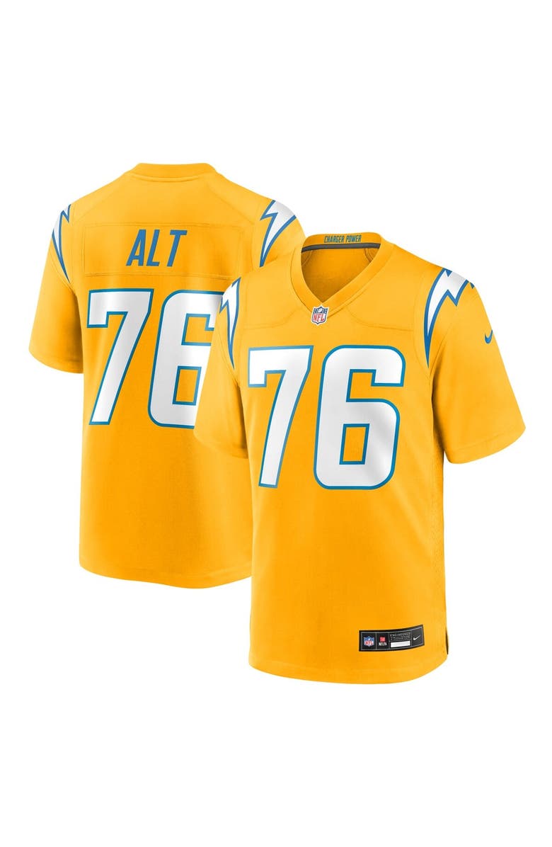 Nike Men's Nike Joe Alt Gold Los Angeles Chargers Alternate Charger Power Game Player Jersey, Alternate, color, Gold