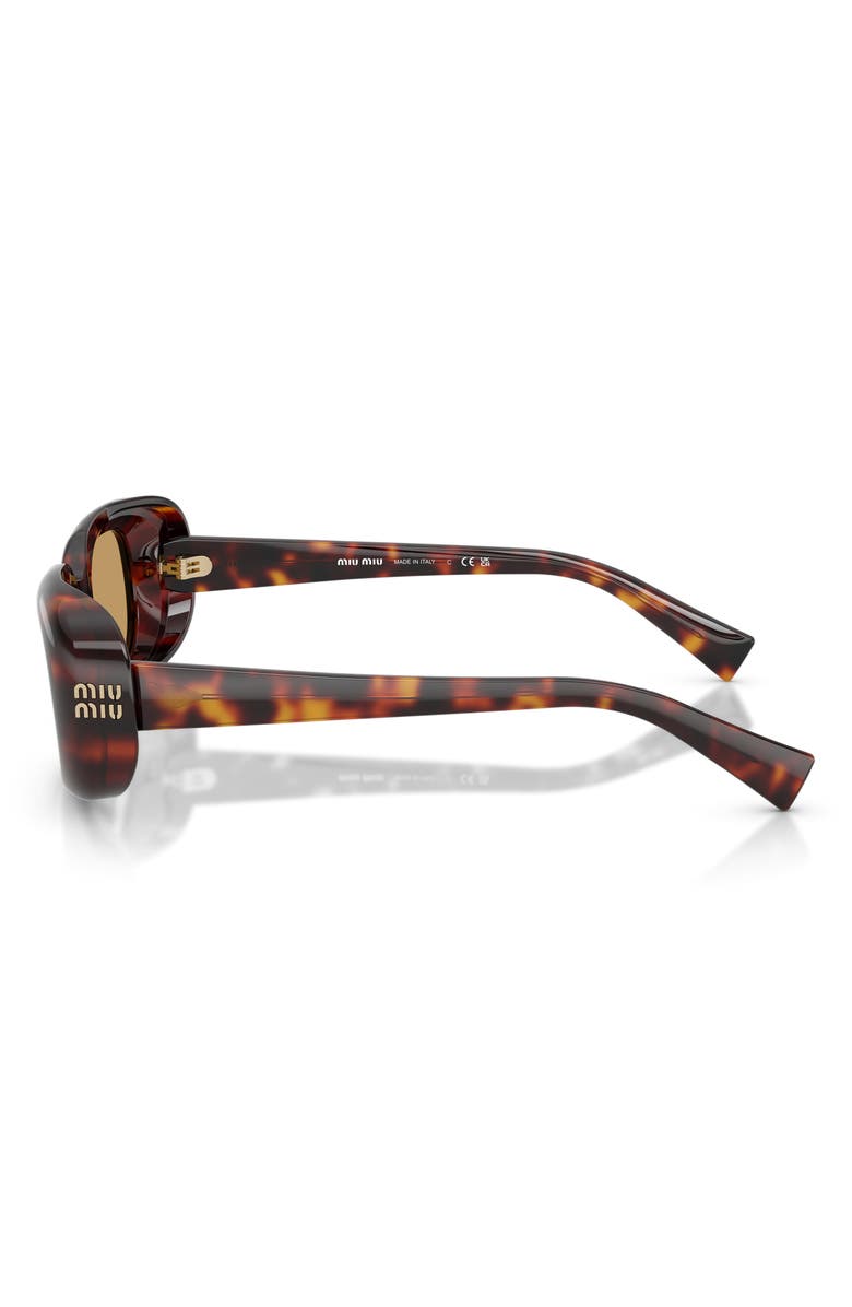 Miu Miu 52mm Rectangular Sunglasses, Alternate, color, Havana / Brown
