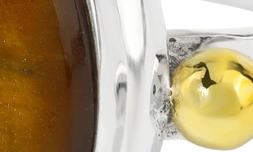 Ys Gems Tiger's Eye Ring In White