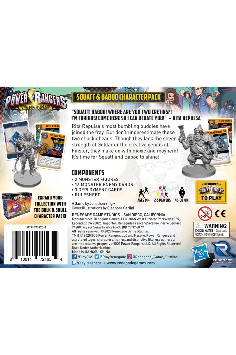 Power Rangers Heroes of The Grid Squatt & Baboo Pack, Alternate, color, Multicolored