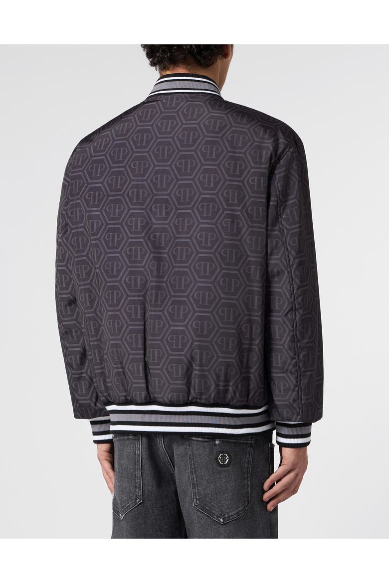 Nylon Bomber All-over Monogram Men, Alternate, color, black