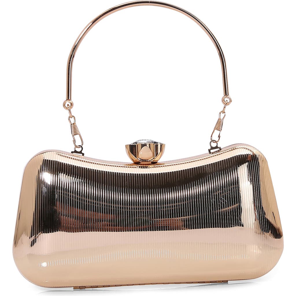 Berness Ribbed Clutch In Gold