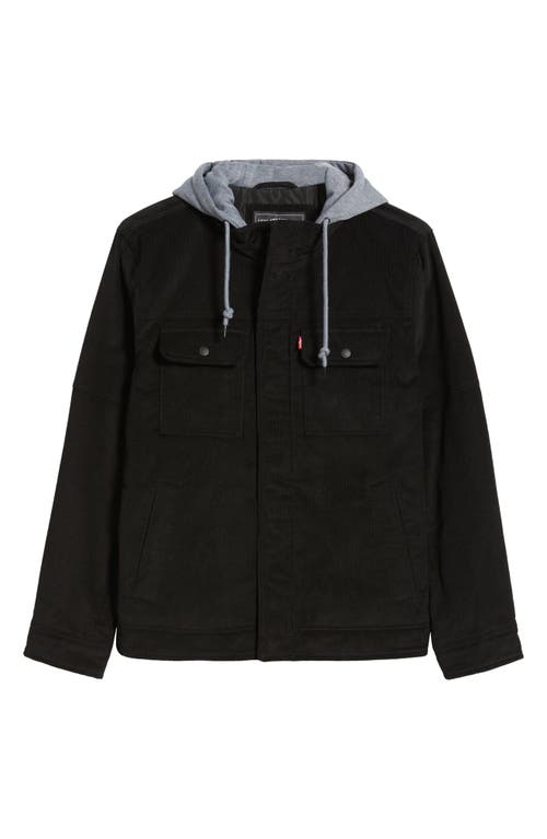 Levi's Hooded Corduroy Jacket In Black