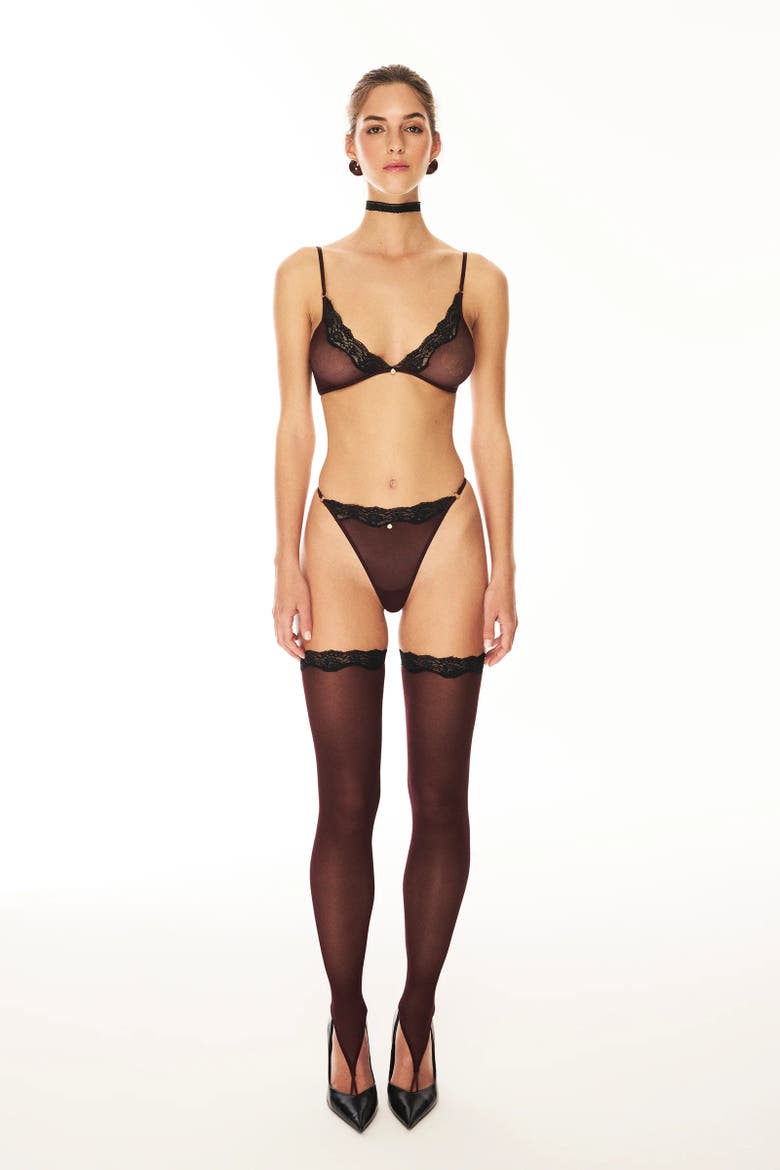 Rouge Amour Tulle Thong, Alternate, color, Burgundy